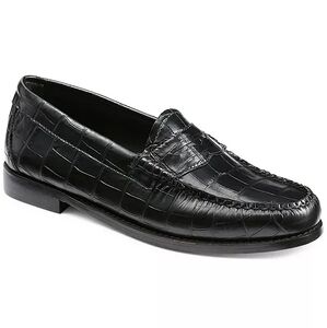 G.H. Bass & Co. Black Croc-Embossed Leather Penny Loafer